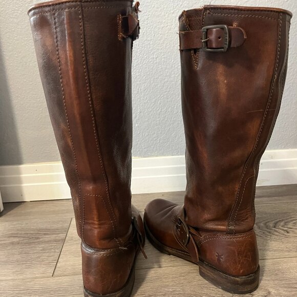 Frye Brown Leather Riding Boots - Picture 2 of 6
